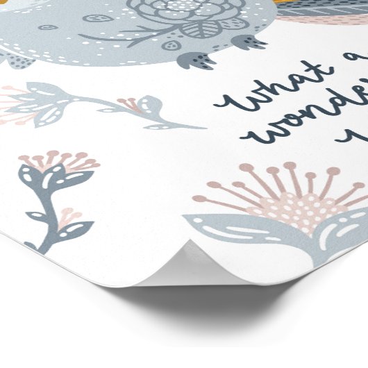 Baby Bird Blue Wonderful World Poster | Kunst aan (Hoek)