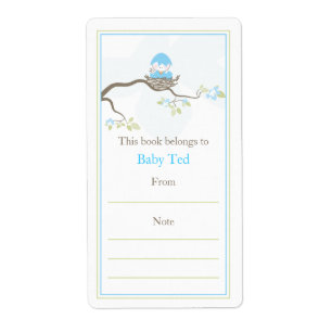 Baby Bird Bookplate Etiket