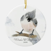 Baby Bird | Gepersonaliseerde kerstversiering Keramisch Ornament (Voorkant)