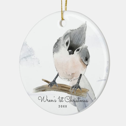 Baby Bird | Gepersonaliseerde kerstversiering Keramisch Ornament (Links)
