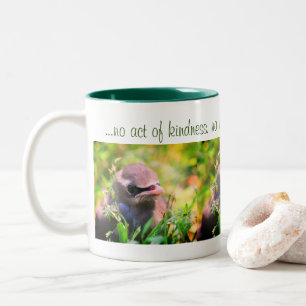 Baby Bird Inspirerend Kindness Quote Tweekleurige Koffiemok