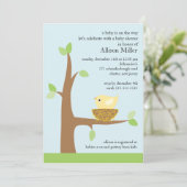 Baby Bird Nest Baby Baby shower Kaart (Staand voorkant)