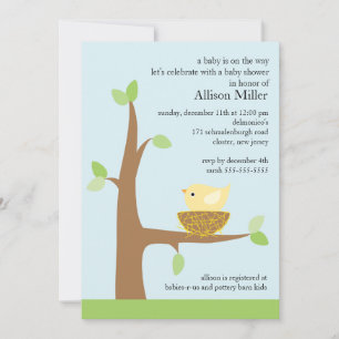 Baby Bird Nest Baby Baby shower Kaart
