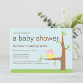Baby Bird Nest Baby Baby shower Kaart (Staand voorkant)
