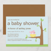 Baby Bird Nest Baby Baby shower Kaart (Voorkant / Achterkant)