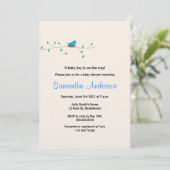Baby Bird Nest Baby shower Invitation-Boy Kaart (Staand voorkant)