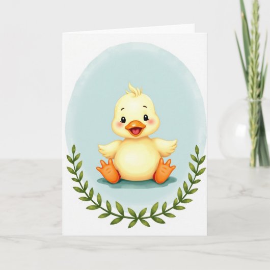 Baby Bird Ovaal Kaart (Voorkant)