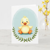 Baby Bird Ovaal Kaart (Gele Bloem)
