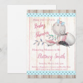 Baby Bird, Uitnodiging voor baby showerfeestje (Voorkant / Achterkant)