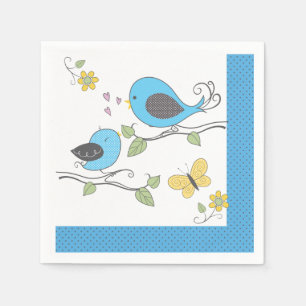 Baby Birdies Shower Napkins-Boy Servet