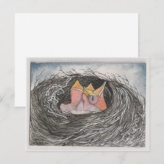 baby Birds Briefkaart (Voorkant / Achterkant)