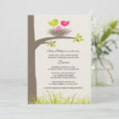 Baby Bird's Nest Baby Girl Shower Kaart (Staand voorkant)