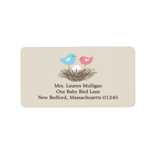 Baby Bird's Nest Baby shower Etiket (Voorkant)