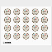 Baby Bird's Nest Baby shower Ronde Sticker (Vel)