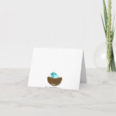 Baby Birds Nest Dank je wel Opmerking Kaart (Achterkant)