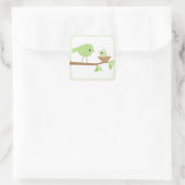 Baby Bird's Nest (groen) Vierkante Sticker (Tas)
