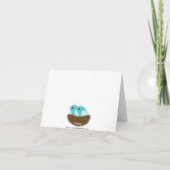 Baby Birds Nest Twins Bedankt Opmerking Kaart (Achterkant)