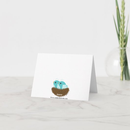 Baby Birds Nest Twins Bedankt Opmerking Kaart (Achterkant)