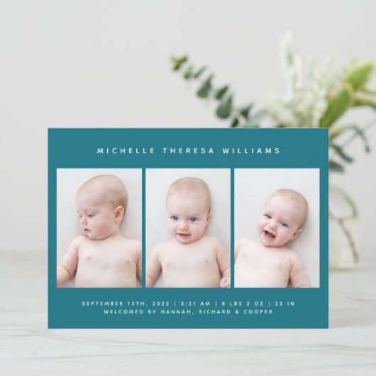 BABY BIRTH-AANKONDIGING (Staand voorkant)