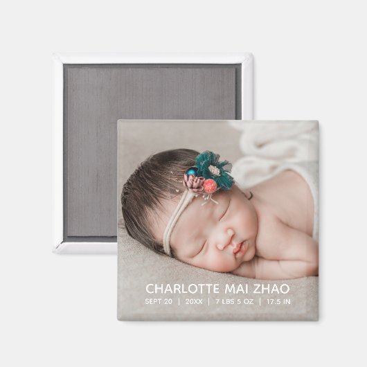 Baby Birth Annoucement Magneet (Voorkant / Achterkant)