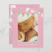 Baby Birth Announcement Banner Foto Briefkaart (Voorkant / Achterkant)