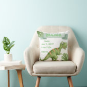 Baby Birth Announcement Dinosaur Pillow Kussen (Stoel)