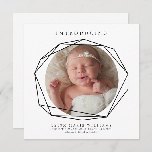 BABY BIRTH ANNOUNCEMENT Introduction Baby (Voorkant / Achterkant)