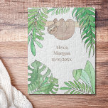Baby Birth Announding Cute Sloth Oerwoud Leaves Legpuzzel<br><div class="desc">Een schattige en mooie manier om de geboorte van de baby aan te kondigen. Deze puzzel is versierd met waterverf oerwouden bladeren en een glimlende baby. Oorspronkelijke Waterverf © Michele Davies.</div>