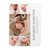 Baby Birth Announding Elegant Foto Magneet (Verticaal)