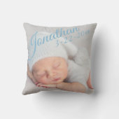 Baby Birth Announding Foto gepersonaliseerd Kussen (Achterkant)
