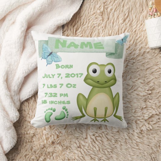 Baby Birth Announding Frog Pillow Kussen (Deken)