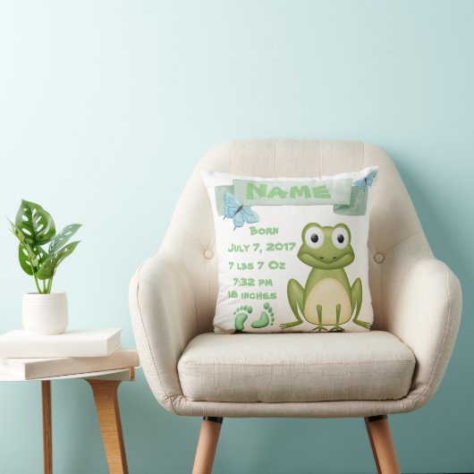 Baby Birth Announding Frog Pillow Kussen (Stoel)