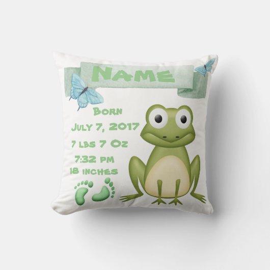 Baby Birth Announding Frog Pillow Kussen (Voorkant)