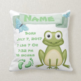 Baby Birth Announding Frog Pillow Kussen