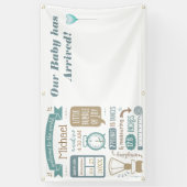 Baby Birth Announement Gepersonaliseerd Spandoek (Verticaal)