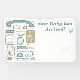 Baby Birth Announement Gepersonaliseerd Spandoek