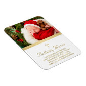 Baby Birth Christelijk Gold Cross Script Photo Magneet (Rechterzijde)