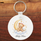 Baby Birth Custom Monogram Parents Keychain (Voorkant)