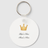 Baby Birth Custom Monogram Parents Keychain (Achterkant)