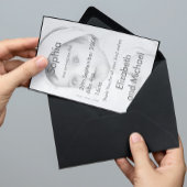 Baby Birth Cute Photo Black White Modern Chic Kaart