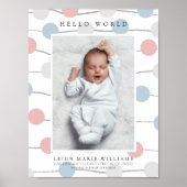 BABY BIRTH Hallo Pastel Polka Dots Poster (Voorkant)