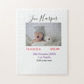 Baby birth stats add name place date keepsake memo legpuzzel (Verticaal)