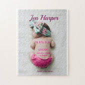 Baby birth stats add name place date keepsake memo legpuzzel (Verticaal)