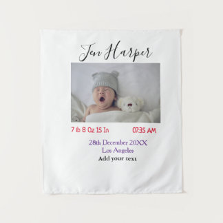 Baby birth stats add name place date keepsake memo wandkleed