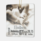 Baby Birth Stats Birth Record kerstfoto Cera Keramisch Ornament (Links)