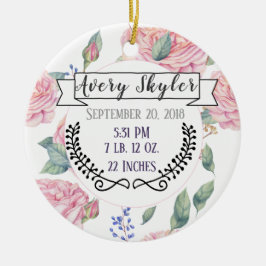 Baby Birth Stats Birth Record kerstfoto Keramisch Ornament