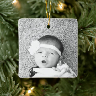 Baby Birth Stats Birth Record kerstfoto Keramisch Ornament