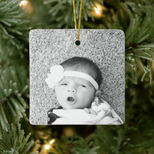Baby Birth Stats Birth Record kerstfoto Keramisch Ornament (Boom)