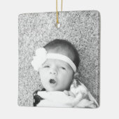 Baby Birth Stats Birth Record kerstfoto Keramisch Ornament (Links)