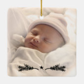 Baby Birth Stats Birth Record kerstfoto Keramisch Ornament (Achterkant)